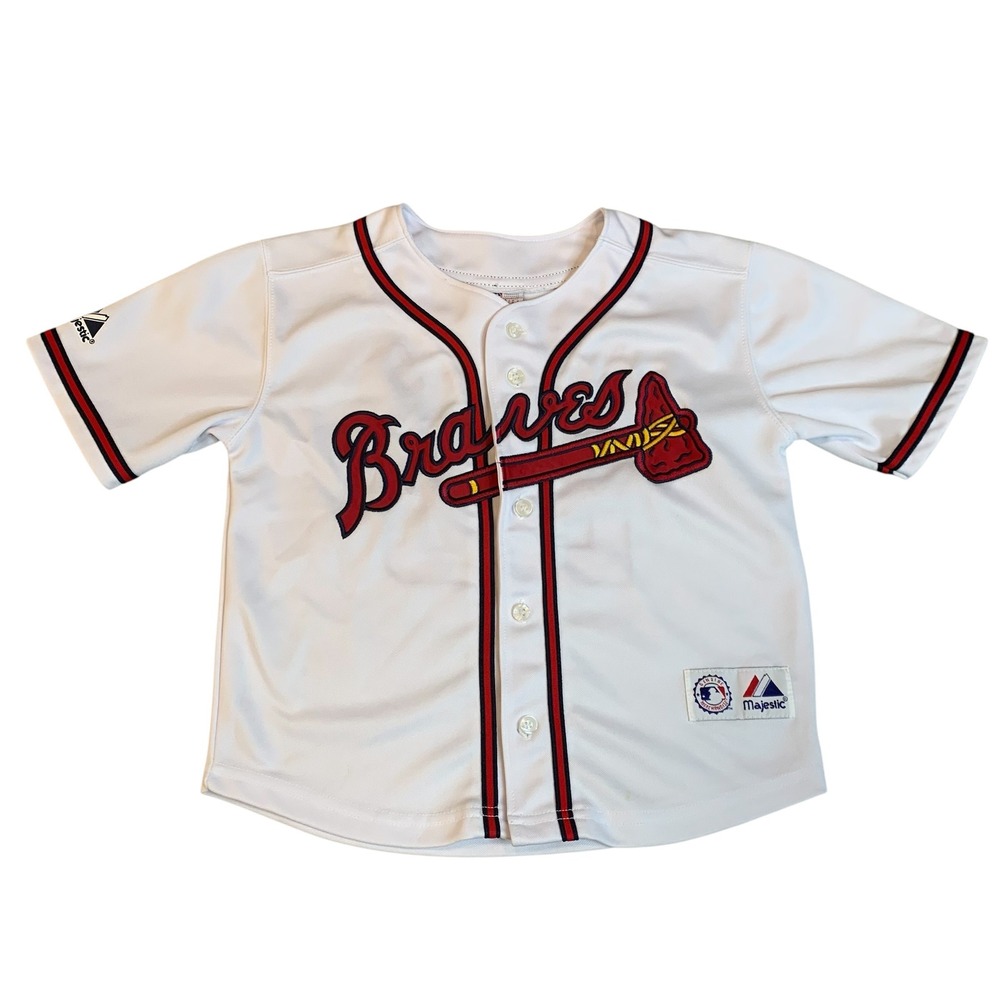 Vintage 90s Atlanta Braves Andruw Jones #25 Majestic Youth XS 4/5 Jersey MLB